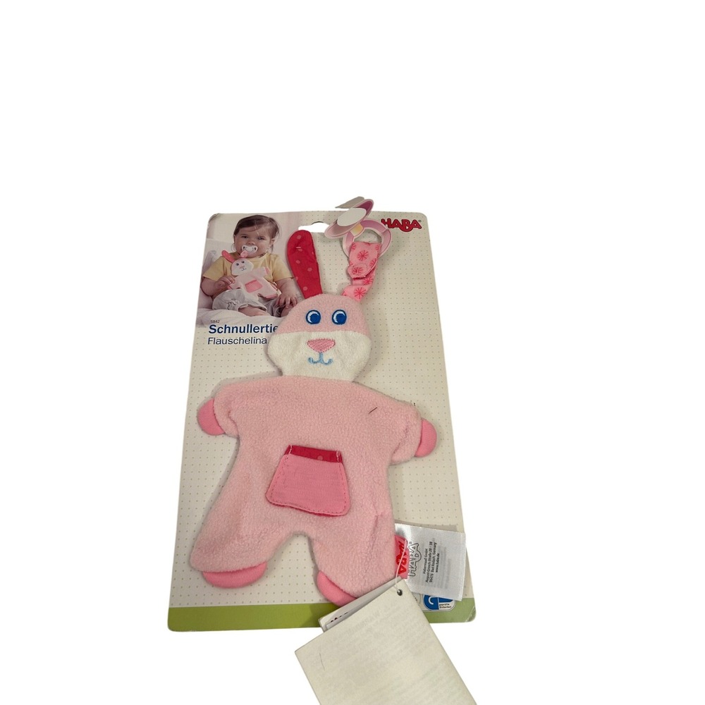 HABA Pacifier Animal OS Pink Fleecy Fluffy Bunny Catina Flauschelina Kids